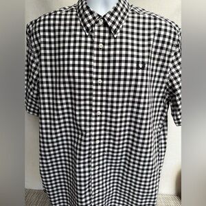 Men's Fred Perry London Black and White Gingham Shirt